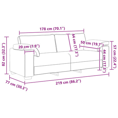 Divano Talpa 219 x 77 x 82 cm Tessuto