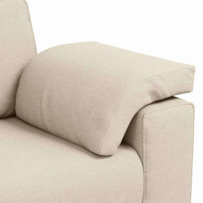 Divano con cuscino con cuscino Beige 219 x 77 x 82 cm Tela