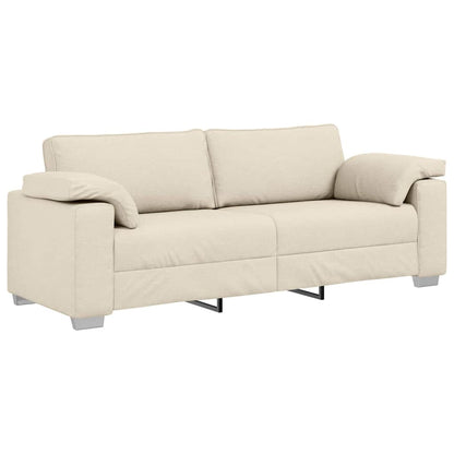 Divano con cuscino con cuscino Beige 219 x 77 x 82 cm Tela
