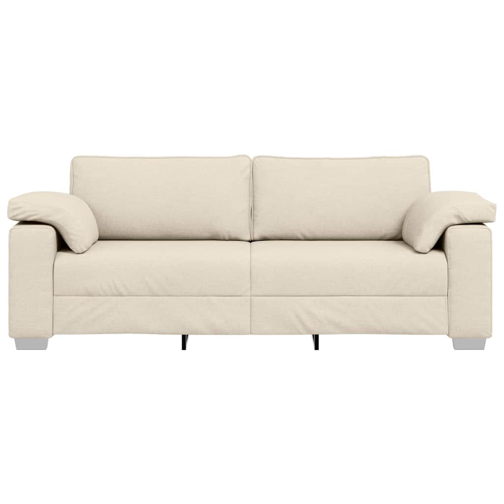 Divano con cuscino con cuscino Beige 219 x 77 x 82 cm Tela