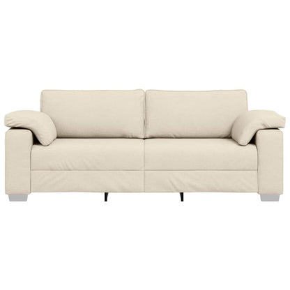 Divano con cuscino con cuscino Beige 219 x 77 x 82 cm Tela