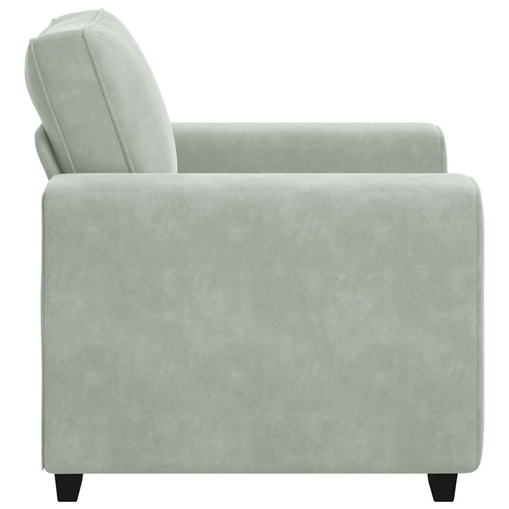 Divano Sedia Grigio Chiaro 60 cm Velluto - homemem39