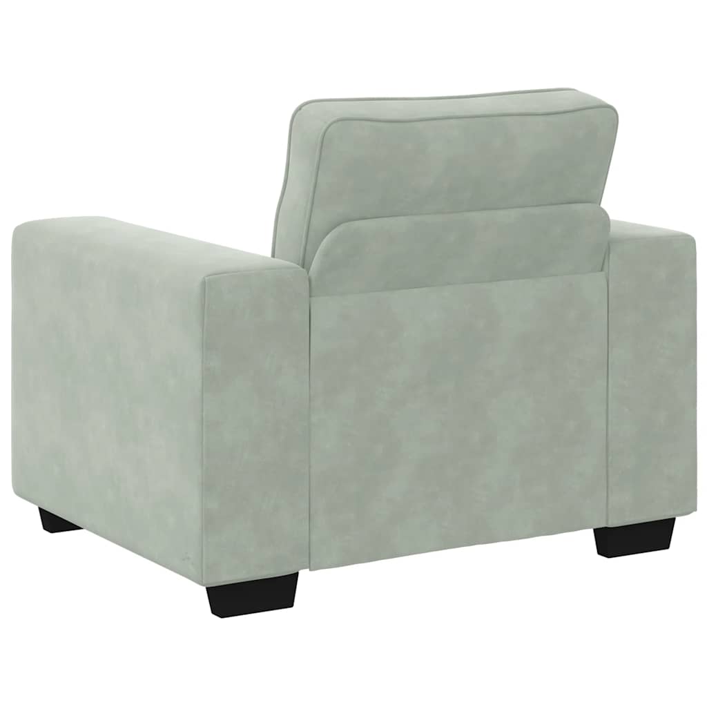 Divano Sedia Grigio Chiaro 60 cm Velluto - homemem39
