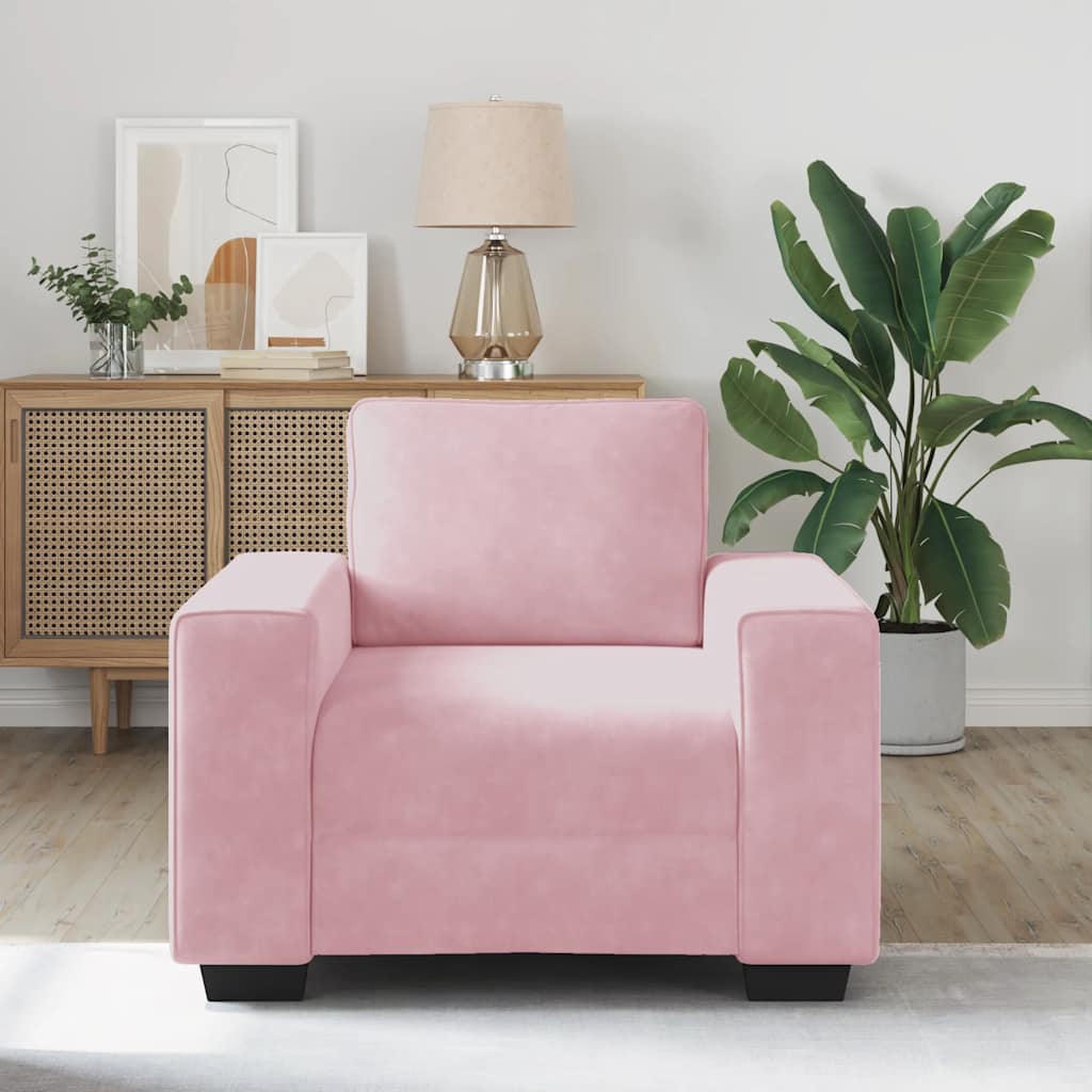 Divano Sedia Rosa 100x77x82 cm Velluto