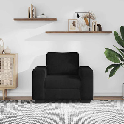Divano Sedia Nero 100x77x82 cm Velluto