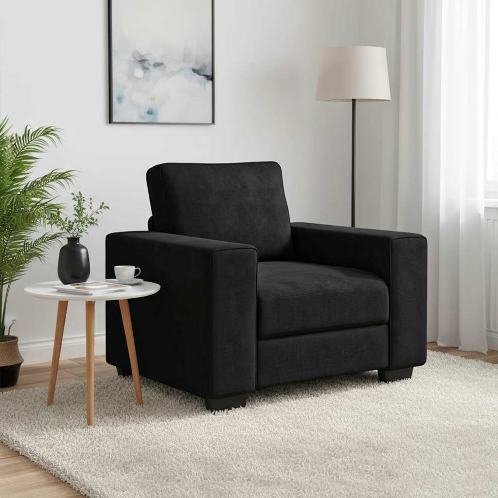 Divano Sedia Nero 100x77x82 cm Velluto