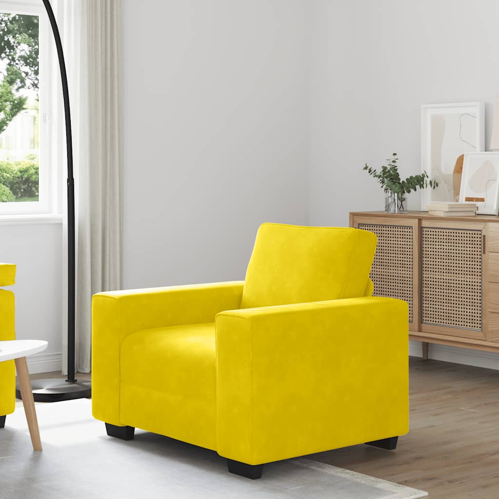 Divano Sedia Giallo 60 cm Velluto - homemem39