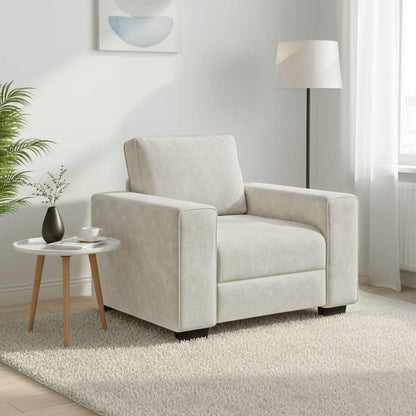 Divano Sedia Crema 100x77x82 cm Velluto | homemem39