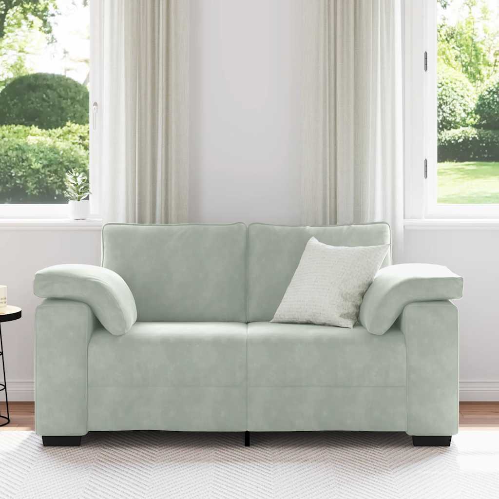 Divano Divanetto Grigio Chiaro 160x77x82 cm in Velluto | homemem39