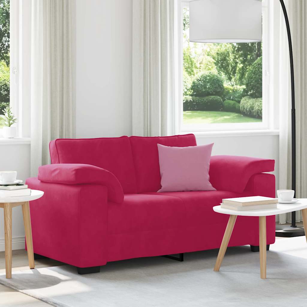 Divano Divanetto Rosso Vino 160x77x82 cm in Velluto | homemem39