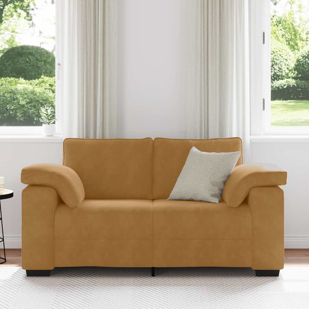 Divano Divanetto Marrone 160x77x82 cm in Velluto | homemem39