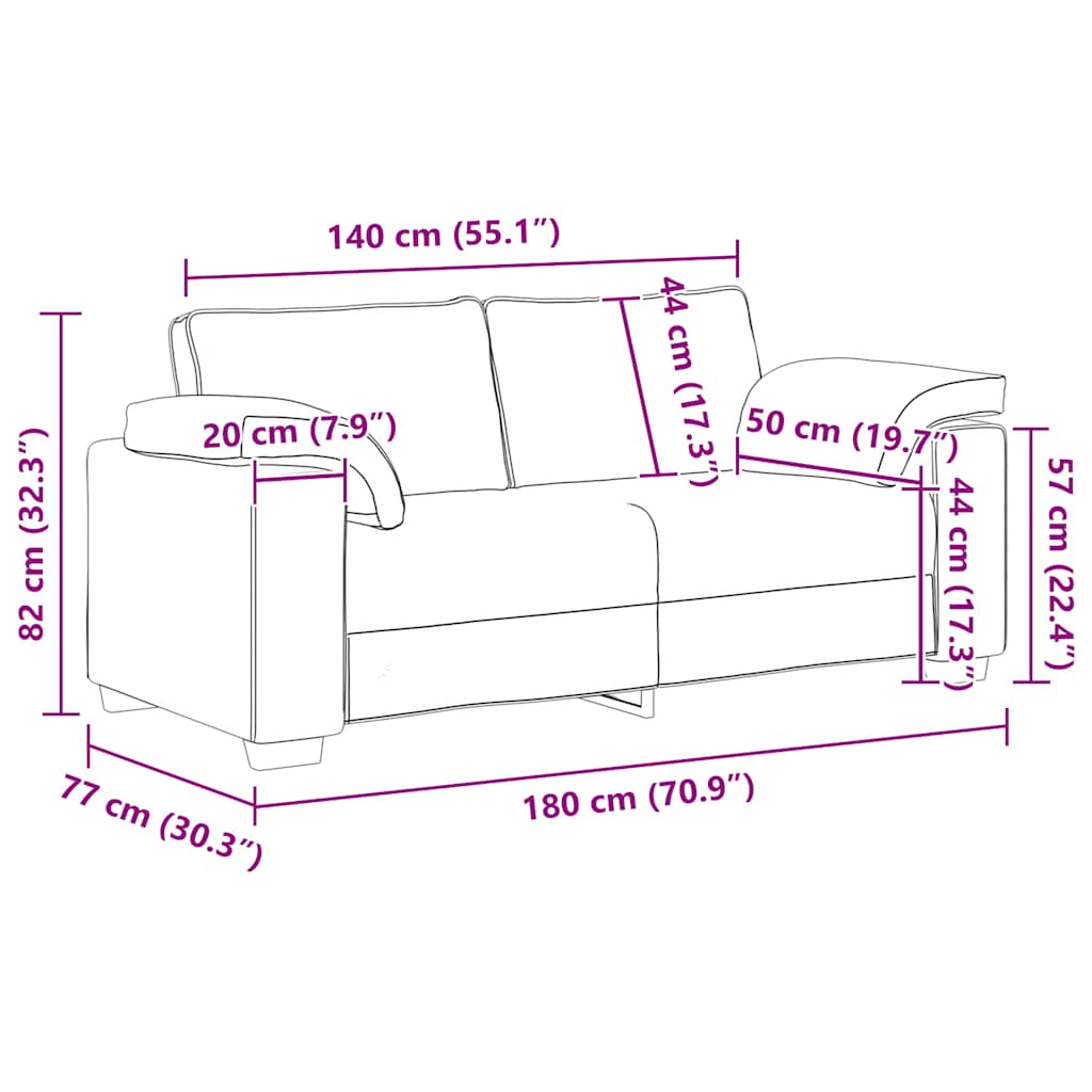 Divano Divanetto Marrone 180x77x82 cm in Velluto | homemem39