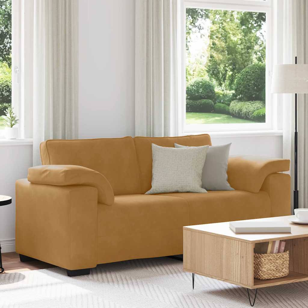 Divano Divanetto Marrone 180x77x82 cm in Velluto | homemem39