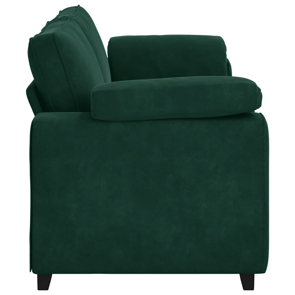 Divano a 3 Posti Verde Scuro 220x77x82 cm in Velluto | homemem39