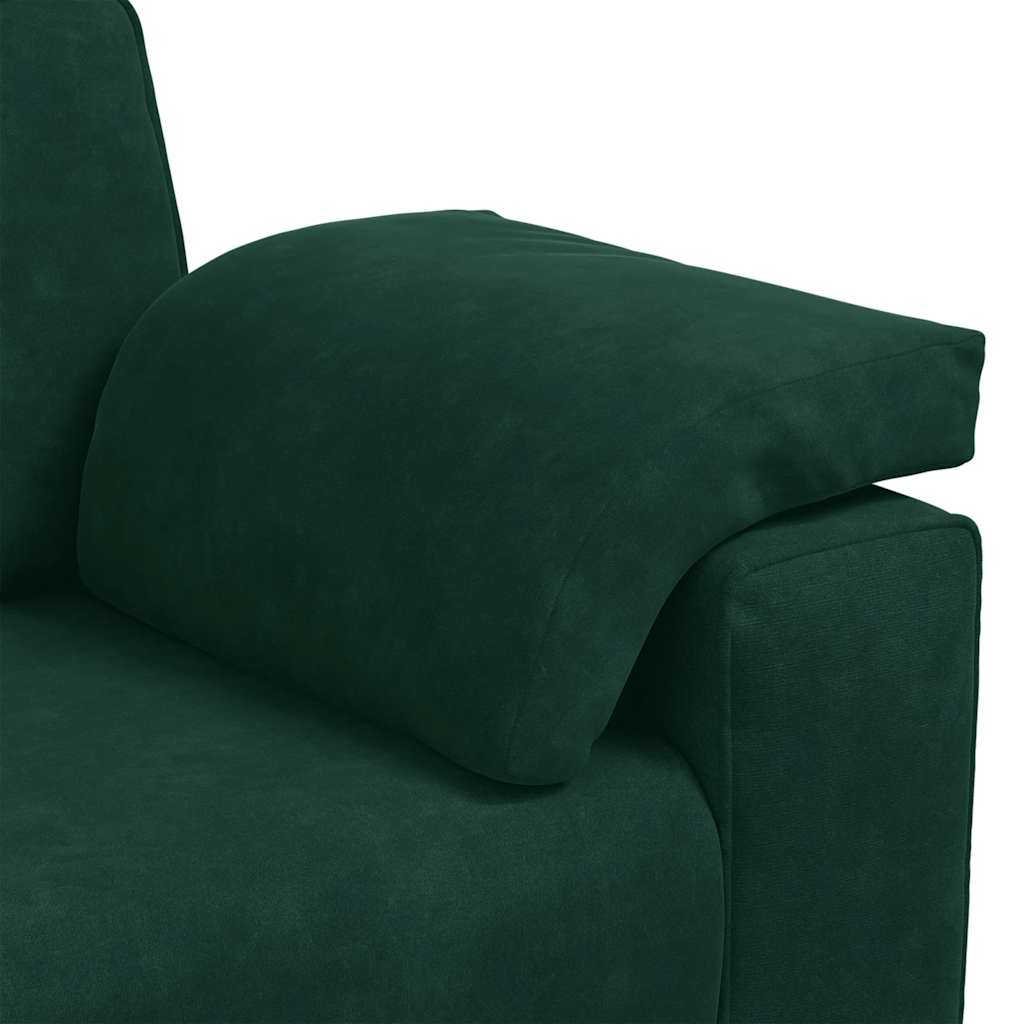 Divano a 3 Posti Verde Scuro 220x77x82 cm in Velluto | homemem39