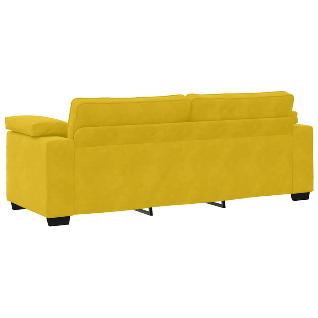 Divano a 3 Posti Giallo 220x77x82 cm in Velluto | homemem39