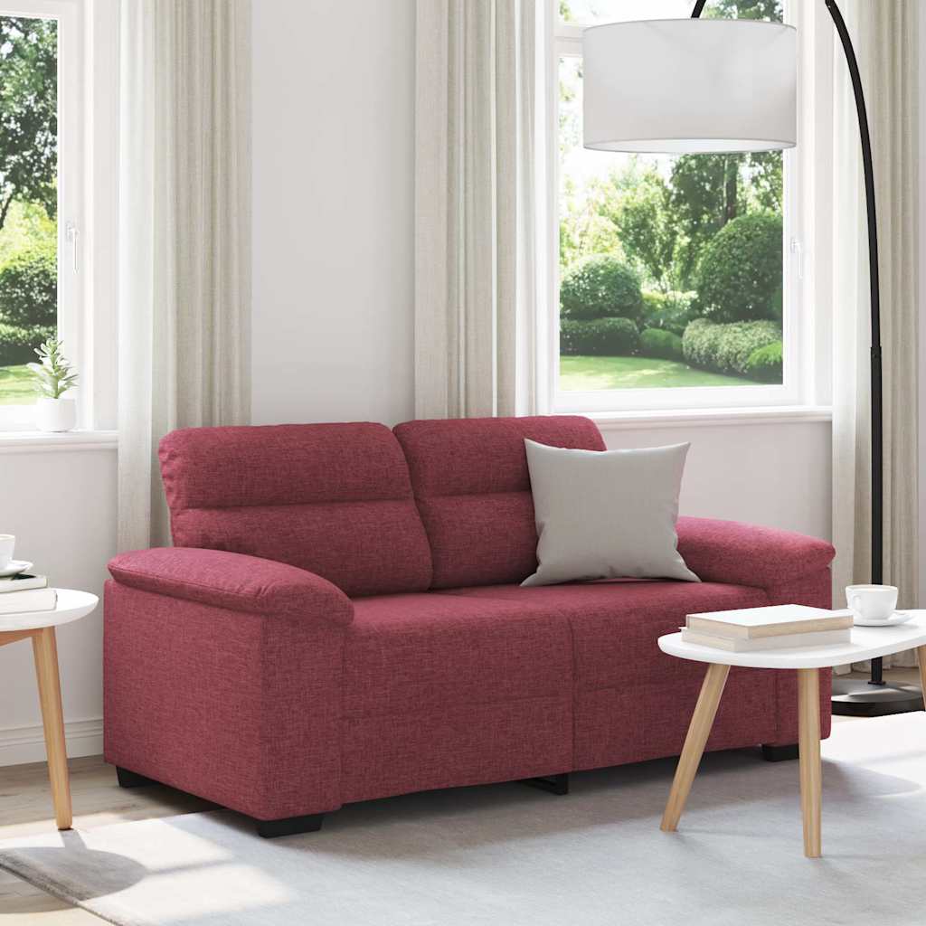 Divano a 2 Posti Rosso Vino 160x81x84 cm in Tessuto