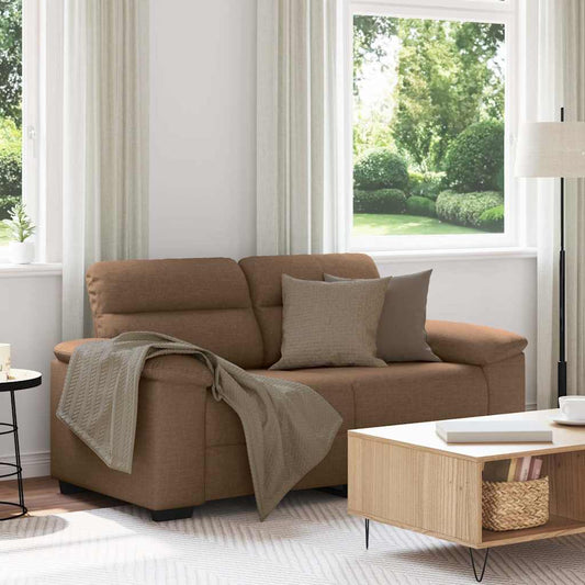 Divano a 2 Posti Marrone 160x81x84 cm in Tessuto | homemem39