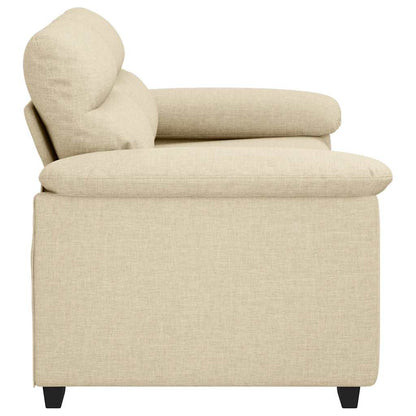 Divano a 2 Posti Crema 160x81x84 cm in Tessuto | homemem39
