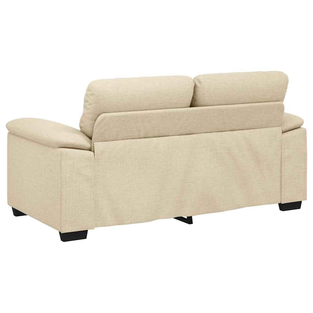 Divano a 2 Posti Crema 160x81x84 cm in Tessuto | homemem39