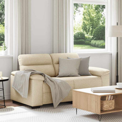 Divano a 2 Posti Crema 160x81x84 cm in Tessuto