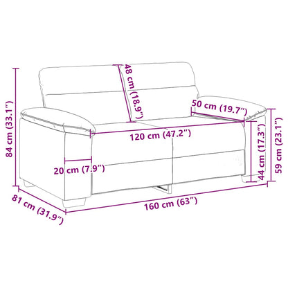 Divano a 2 Posti 160x81x84 cm in Lino | homemem39