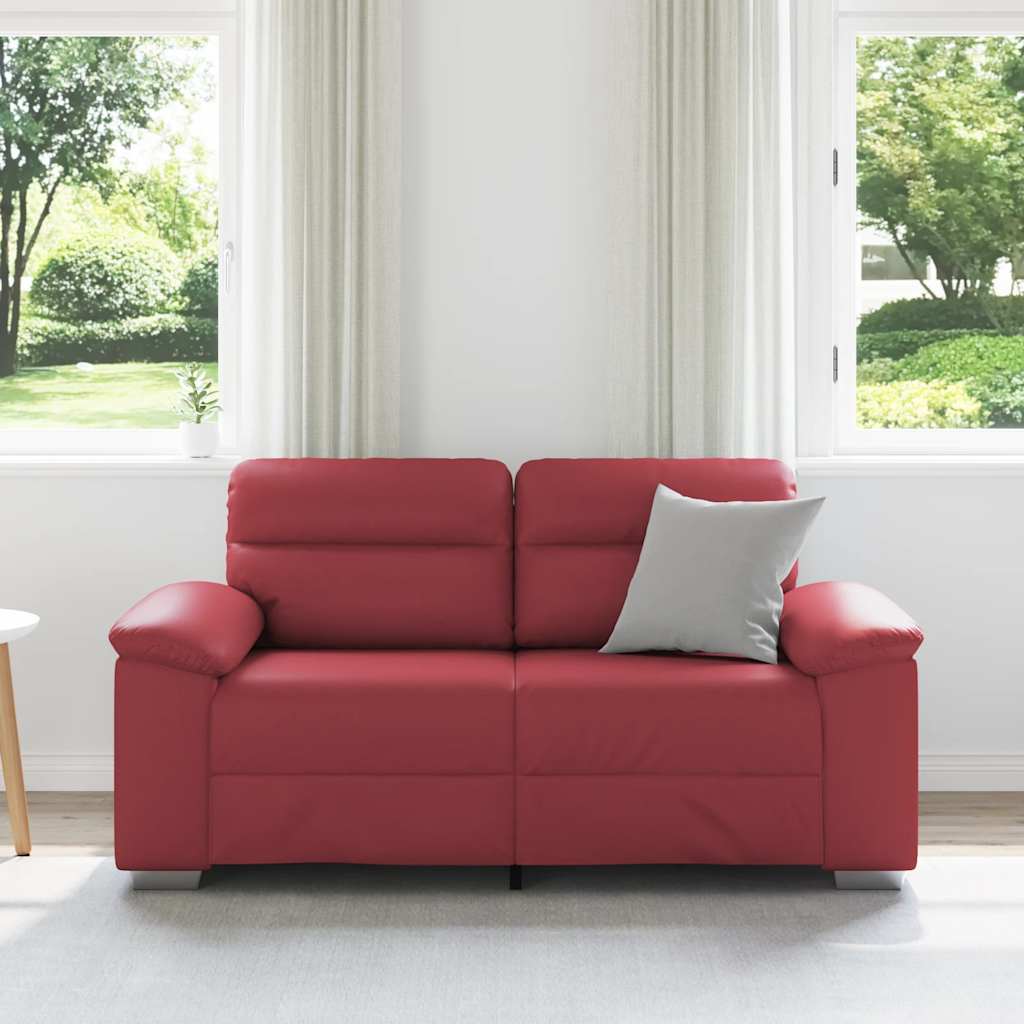 Divano a 2 posti Rosso Vino 160x81x84 cm in Similpelle | homemem39