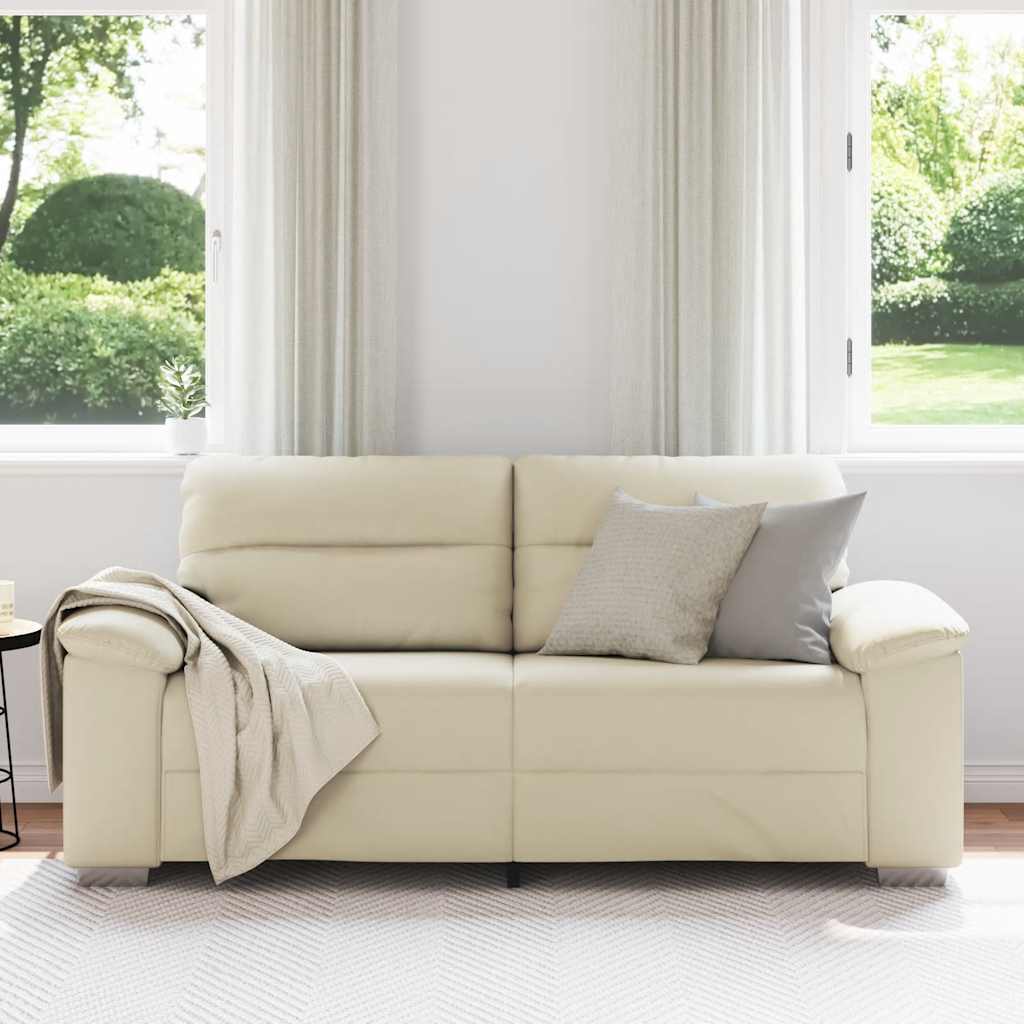Divano a 2 posti Crema 180x81x84 cm in Similpelle | homemem39