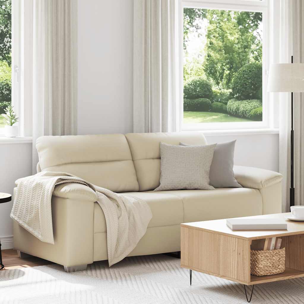 Divano a 2 posti Crema 180x81x84 cm in Similpelle | homemem39