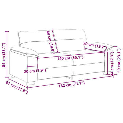 Divano a 2 posti Grigio in Similpelle 180x81x84 cm | homemem39