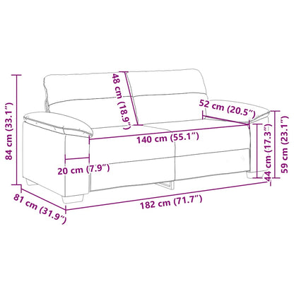 Divano a 2 Posti Cappuccino 140 cm in Similpelle