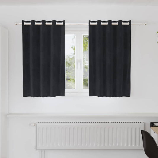 Tende oscuranti 2 pcs Nero 140 x 140 cm Velluto | homemem39