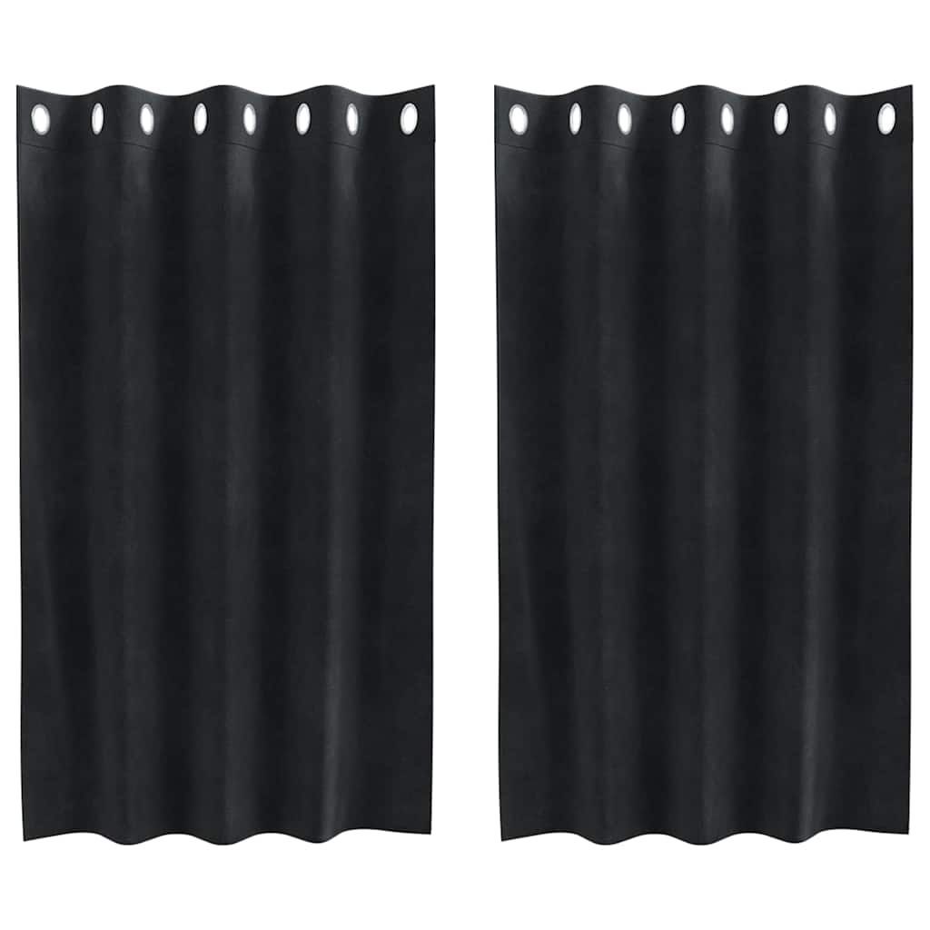 Tende oscuranti 2 pcs Nero 140 x 140 cm Velluto