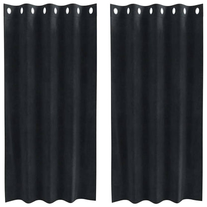 Tende oscuranti 2 pcs Nero 140 x 175 cm Velluto | homemem39