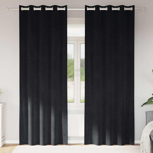 Tende 2 pcs Nero 140 x 225 cm Velluto