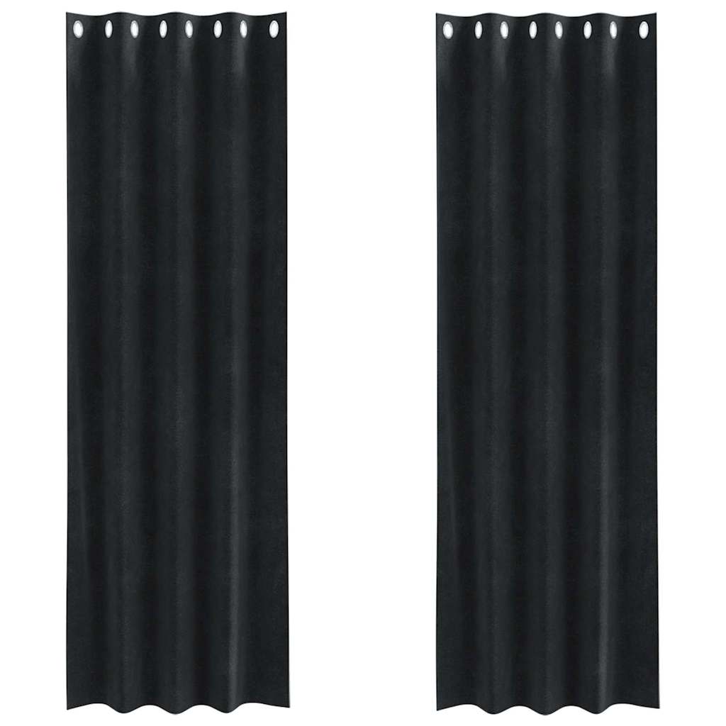 Tende 2 pcs Nero 140 x 225 cm Velluto