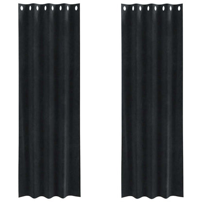 Tende 2 pcs Nero 140 x 225 cm Velluto