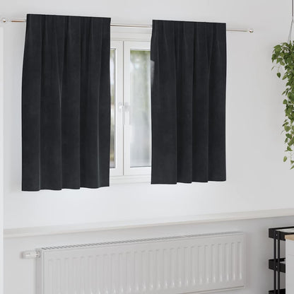 Tende oscuranti 2 pcs Nero 140 x 140 cm Velluto