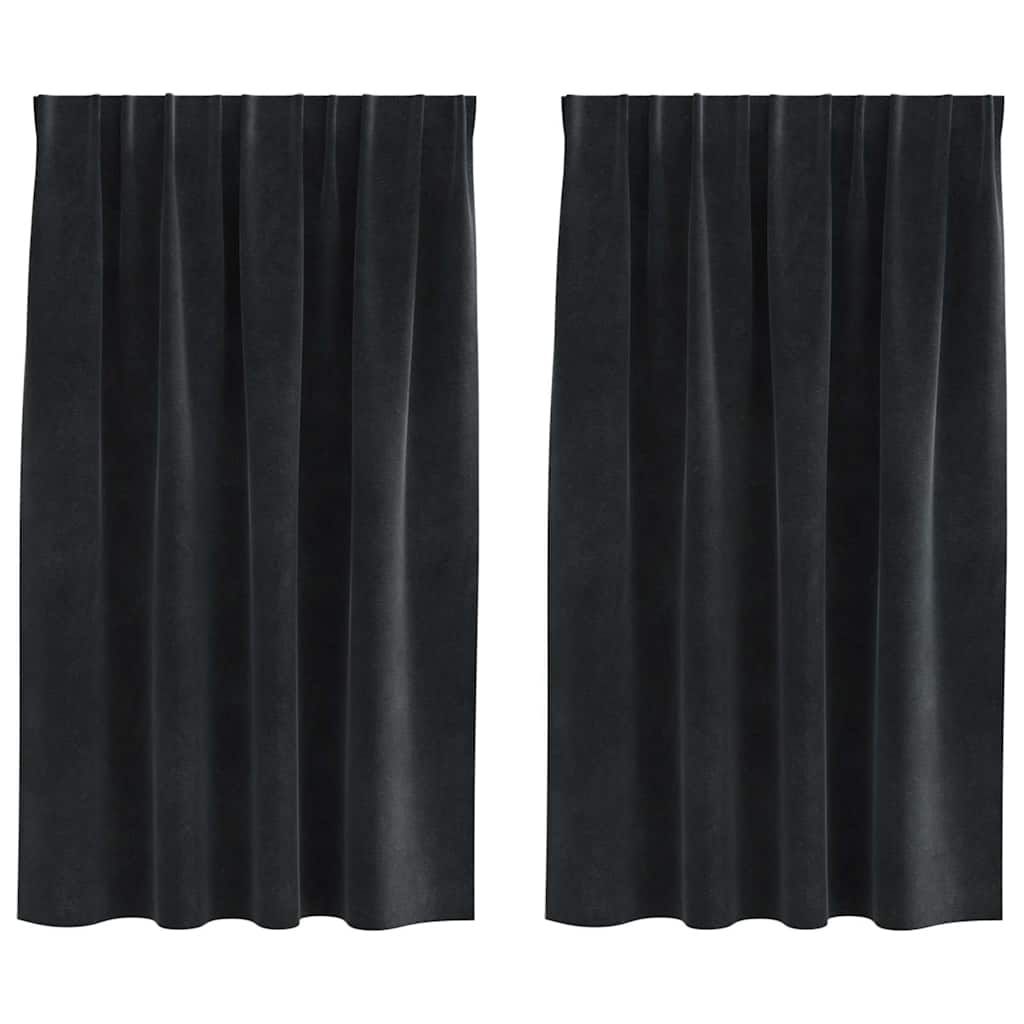 Tende oscuranti 2 pcs Nero 140 x 140 cm Velluto
