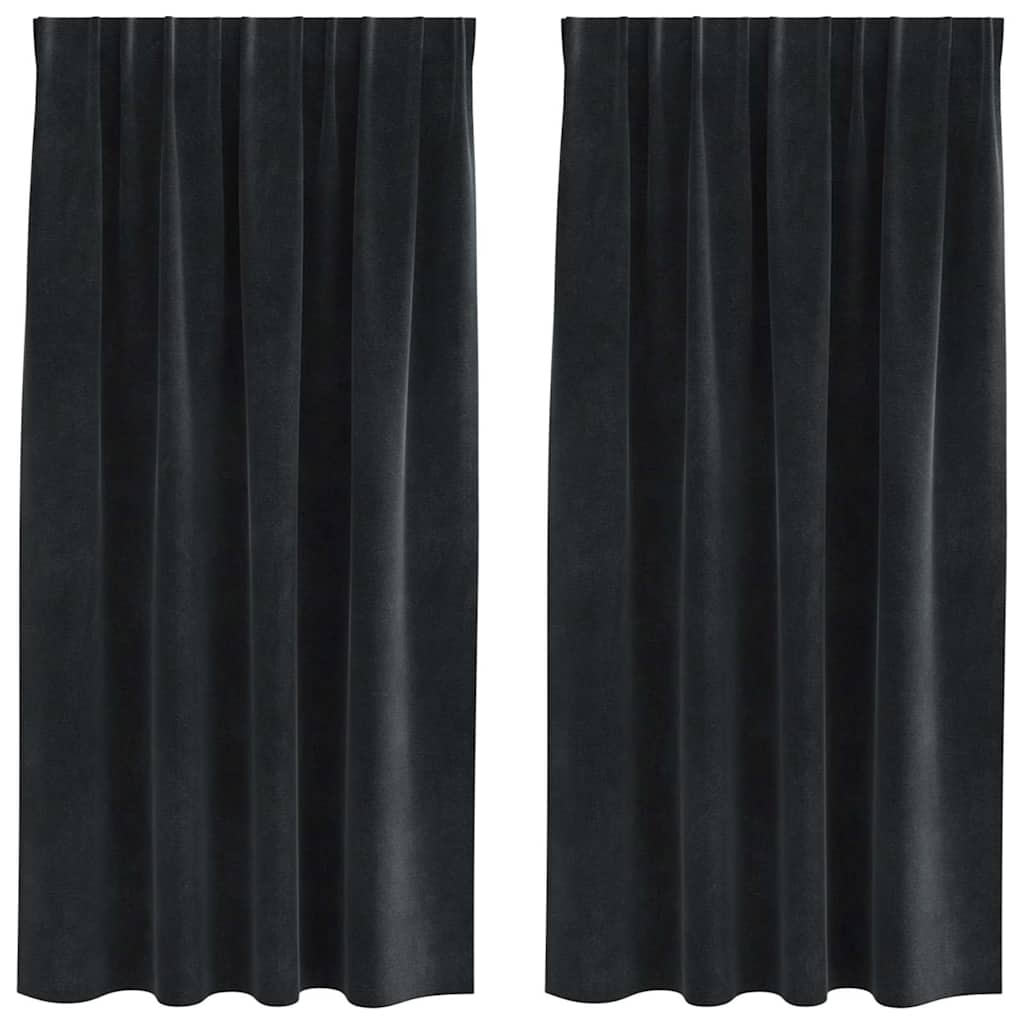 Tende oscuranti 2 pcs Nero 140 x 175 cm Velluto
