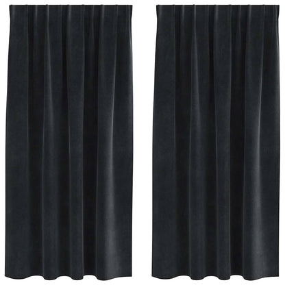 Tende oscuranti 2 pcs Nero 140 x 175 cm Velluto