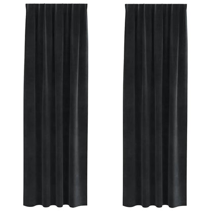 Tende oscuranti 2 pcs Nero 140 x 225 cm Velluto | homemem39