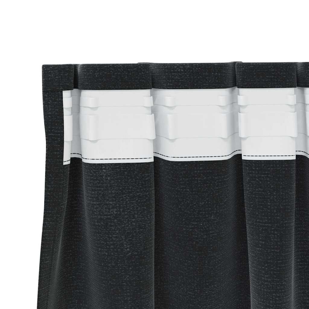 Tende oscuranti 2 pcs Nero 140 x 260 cm Velluto | homemem39