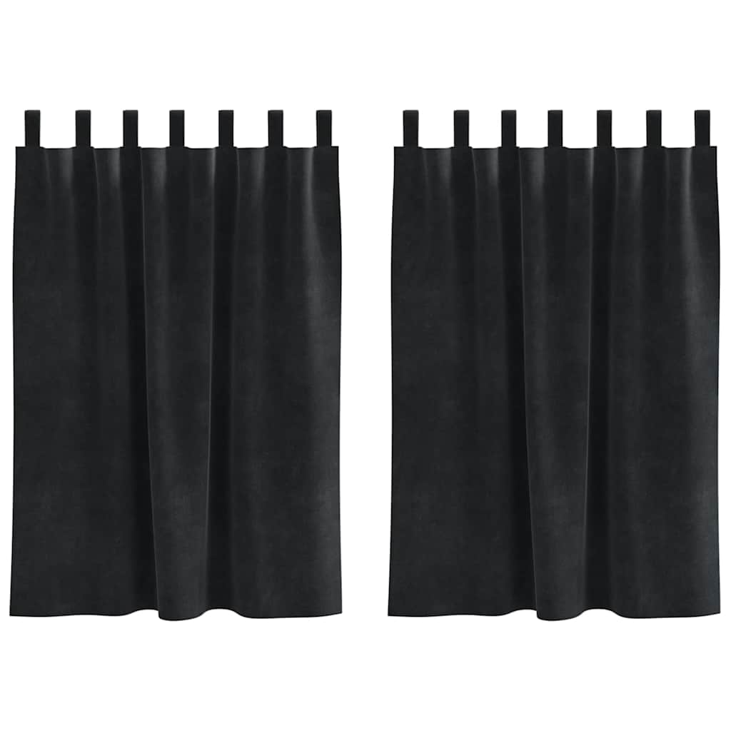 Tende oscuranti 2 pcs Nero 140 x 140 cm Velluto