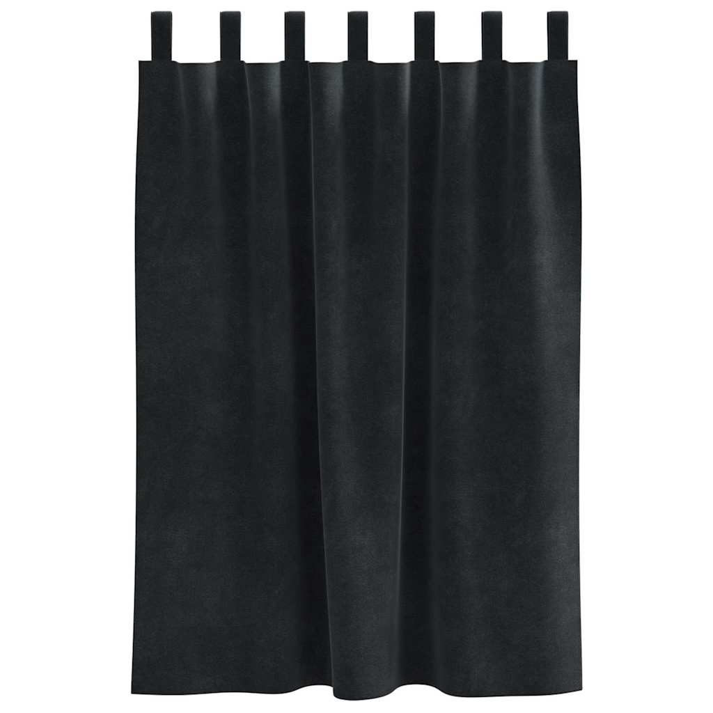 Tende oscuranti 2 pcs Nero 140 x 140 cm Velluto