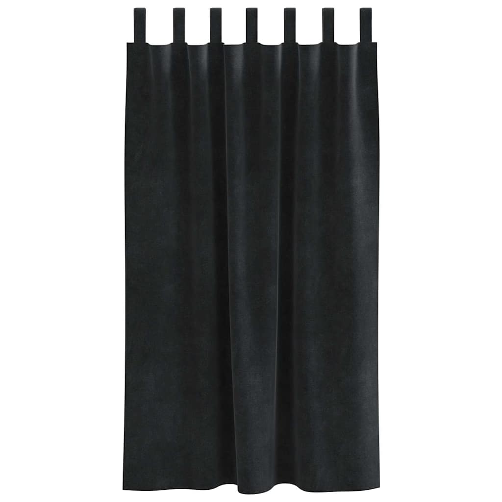 Tende oscuranti 2 pcs Nero 140 x 175 cm Velluto | homemem39