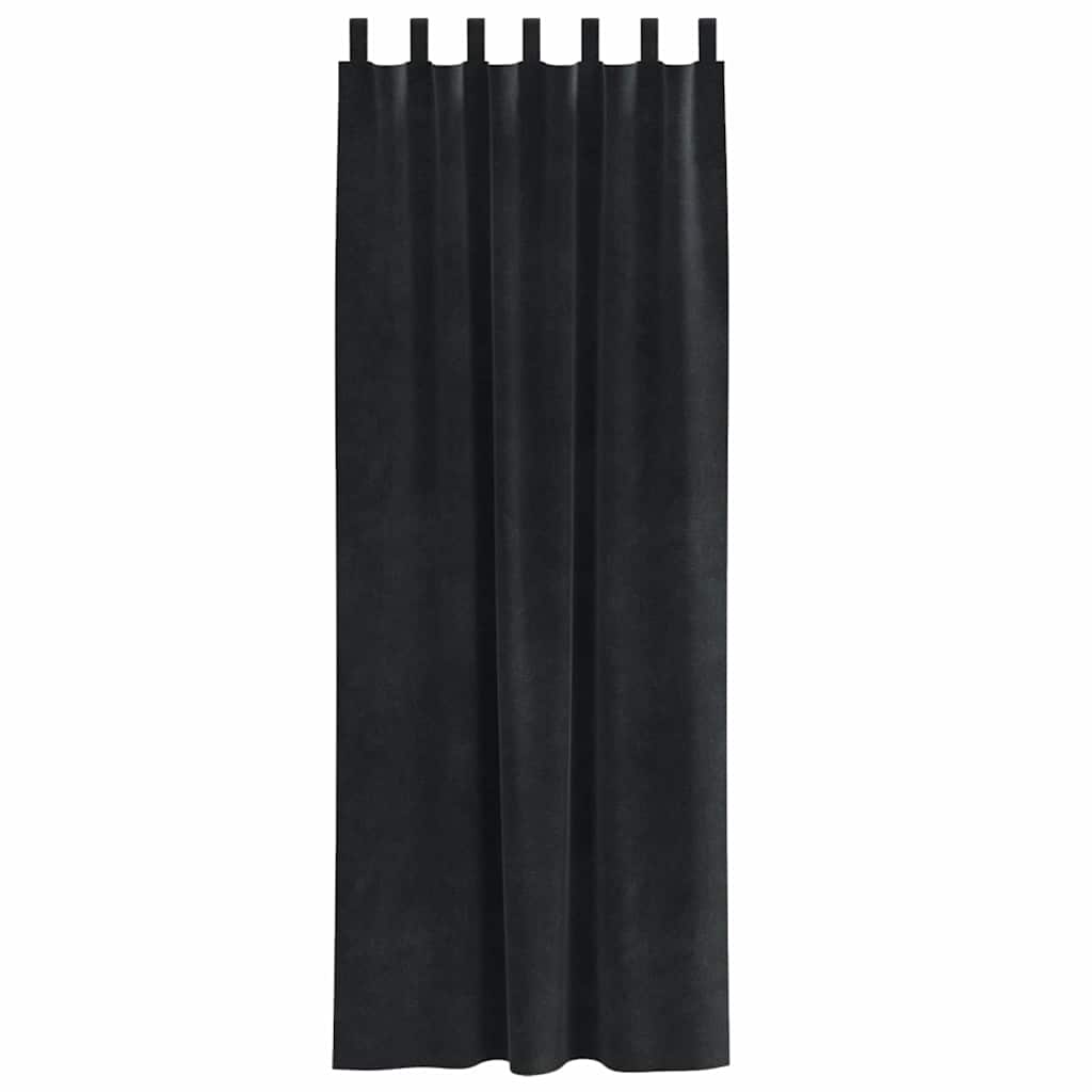 Tende oscuranti 2 pcs Nero 140 x 225 cm Velluto | homemem39