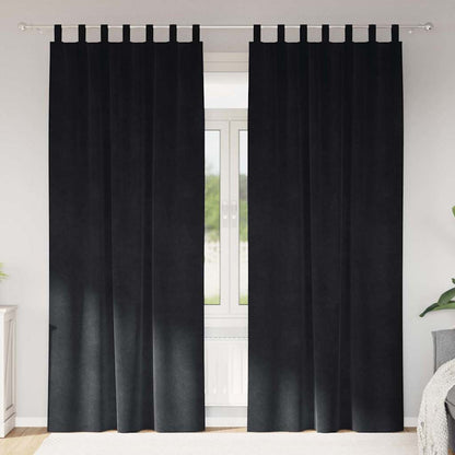 Tende oscuranti 2 pcs Nero 140 x 245 cm Velluto | homemem39