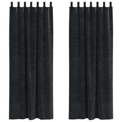 Tende oscuranti 2 pcs Nero 140 x 260 cm Velluto | homemem39
