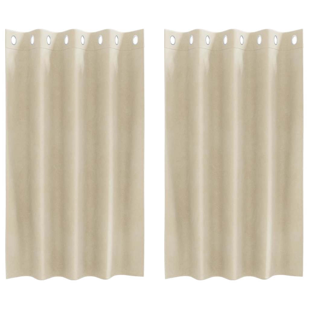 Tende oscuranti 2 pcs Crema 140 x 140 cm Velluto